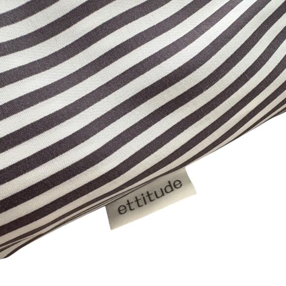 Ettitude Queen Flat Sheet Slate Stripes Bamboo Lyocell Organic Cotton Sateen NWT - Picture 4 of 6